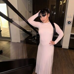 Naked Wardrobe Pink Long Sleeve Dress